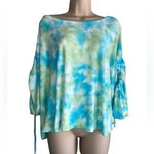 VENUS Super Soft adjustable tie string sleeves green-Blue tie dye style Size XL